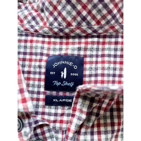 Men's Johnnie-O Top Shelf Plaid Casual Cotton Button Down Flannel Size XL - Picture 2 of 7
